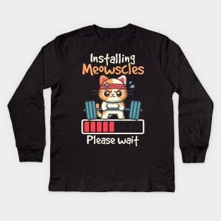 Installing meowscles Kids Long Sleeve T-Shirt